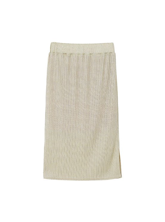 Metal Knit Banded Midi Skirt in Sparkling Gold VW1MS078-C0