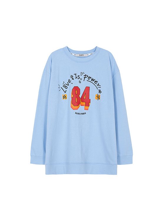 Letters for love Ribbed Tee in Blue VW1ME056-22