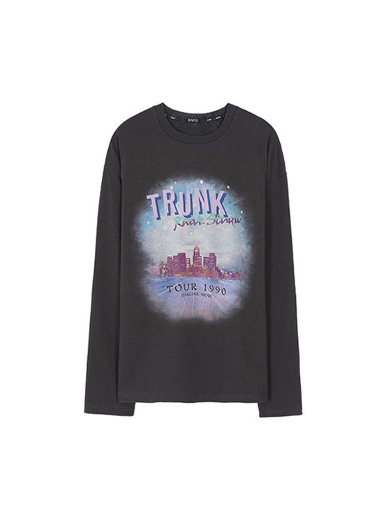 Vintage Trunk Print T-Shirt in D/Grey VW1AE130-13