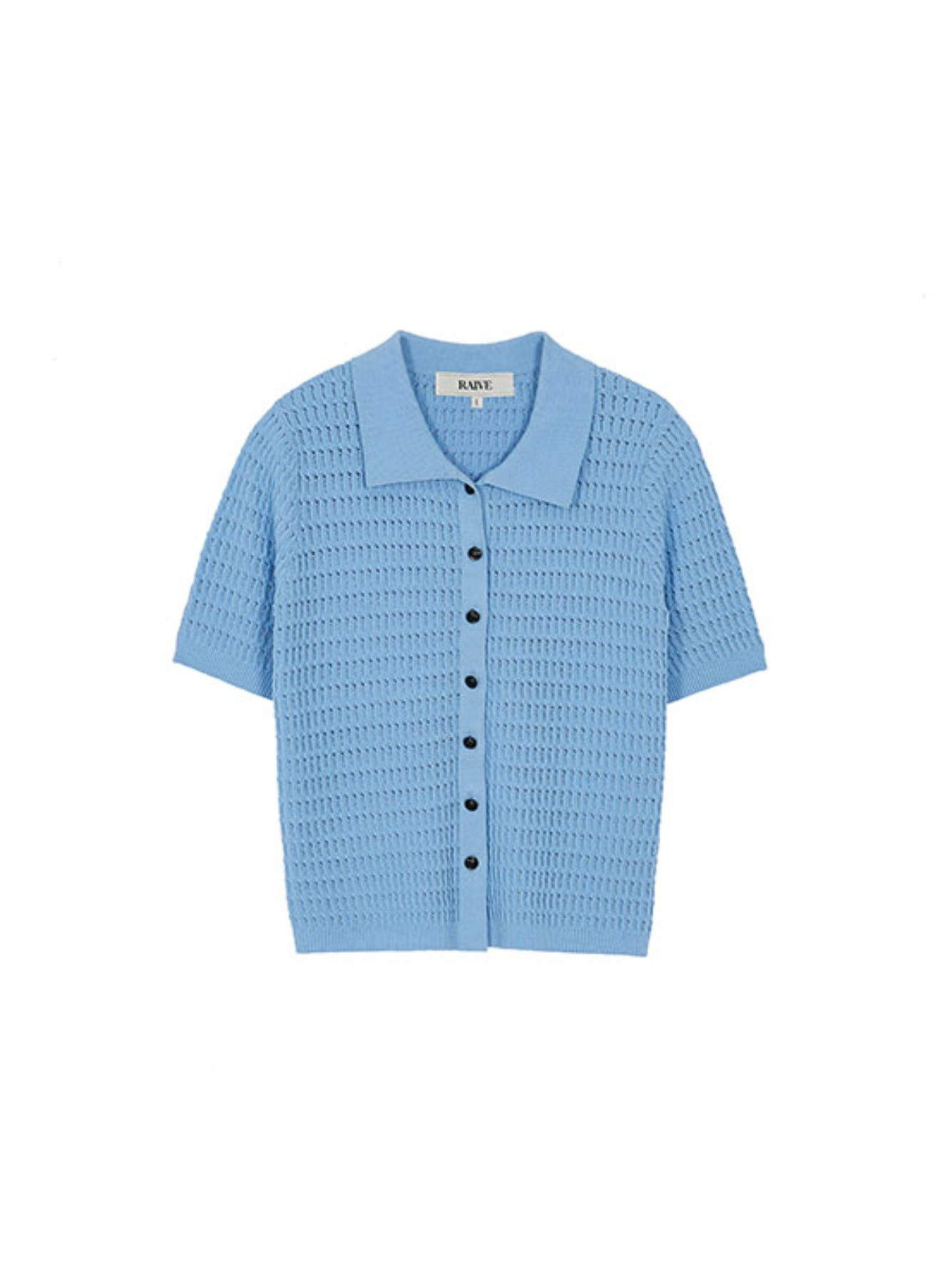 Collar Shirt knit Top in Blue VK2MP148-22