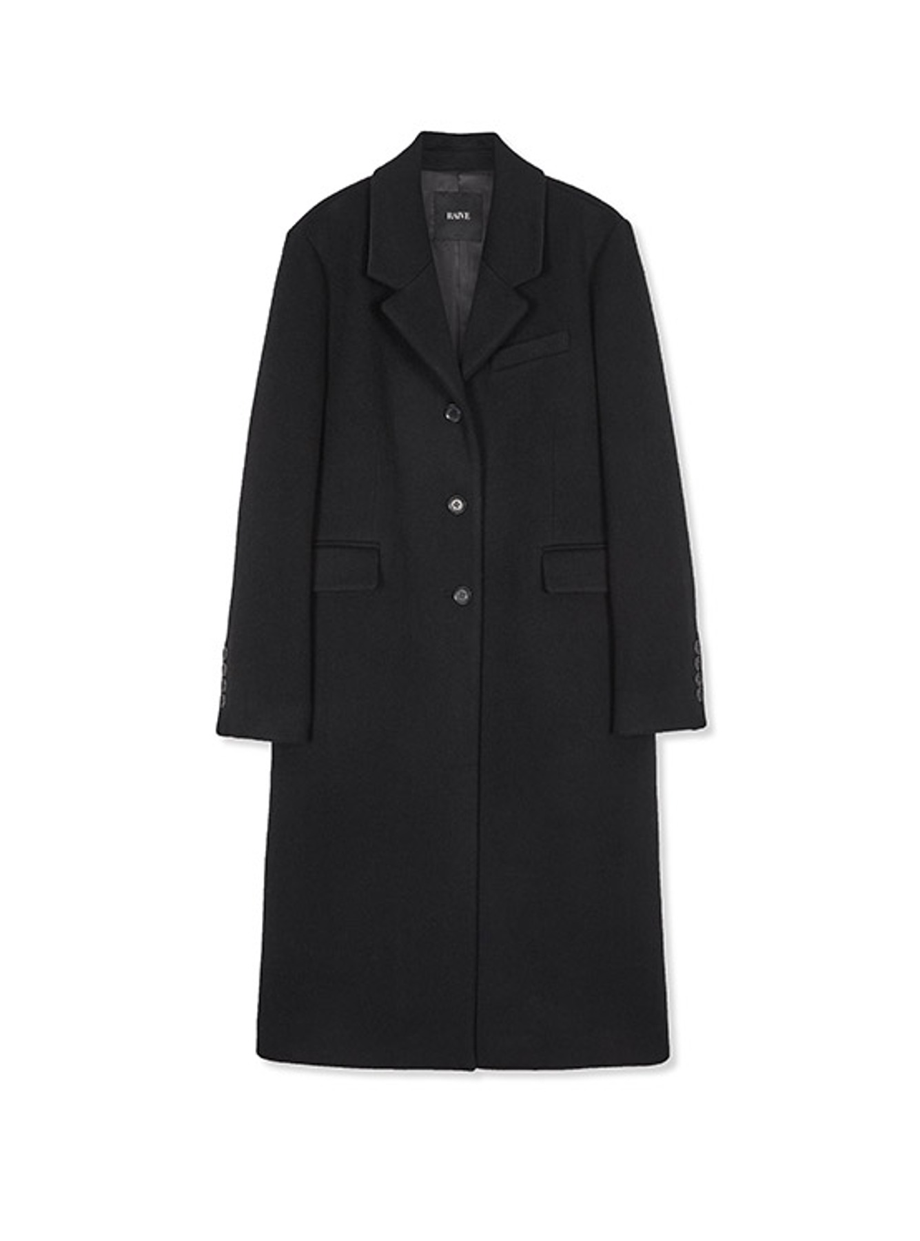 Angora-blend Single Wool Coat in Black VW2WH010-10