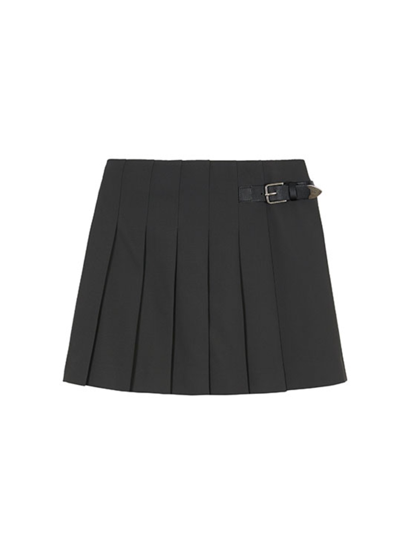 Belt Pleats Skirt in D/Grey VW3SS100-13