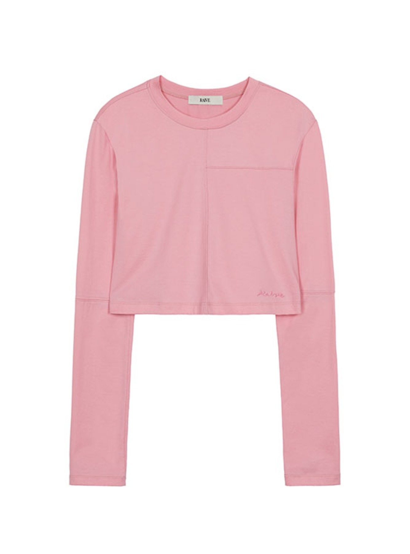 String Cropped T-shirt in Pink VW3SE255-72