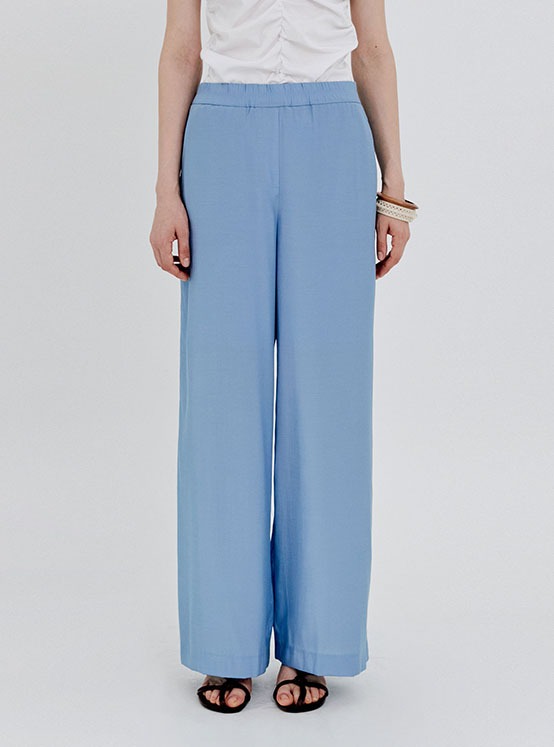 Silky Banded Wide Pants in Blue VW1ML081-22